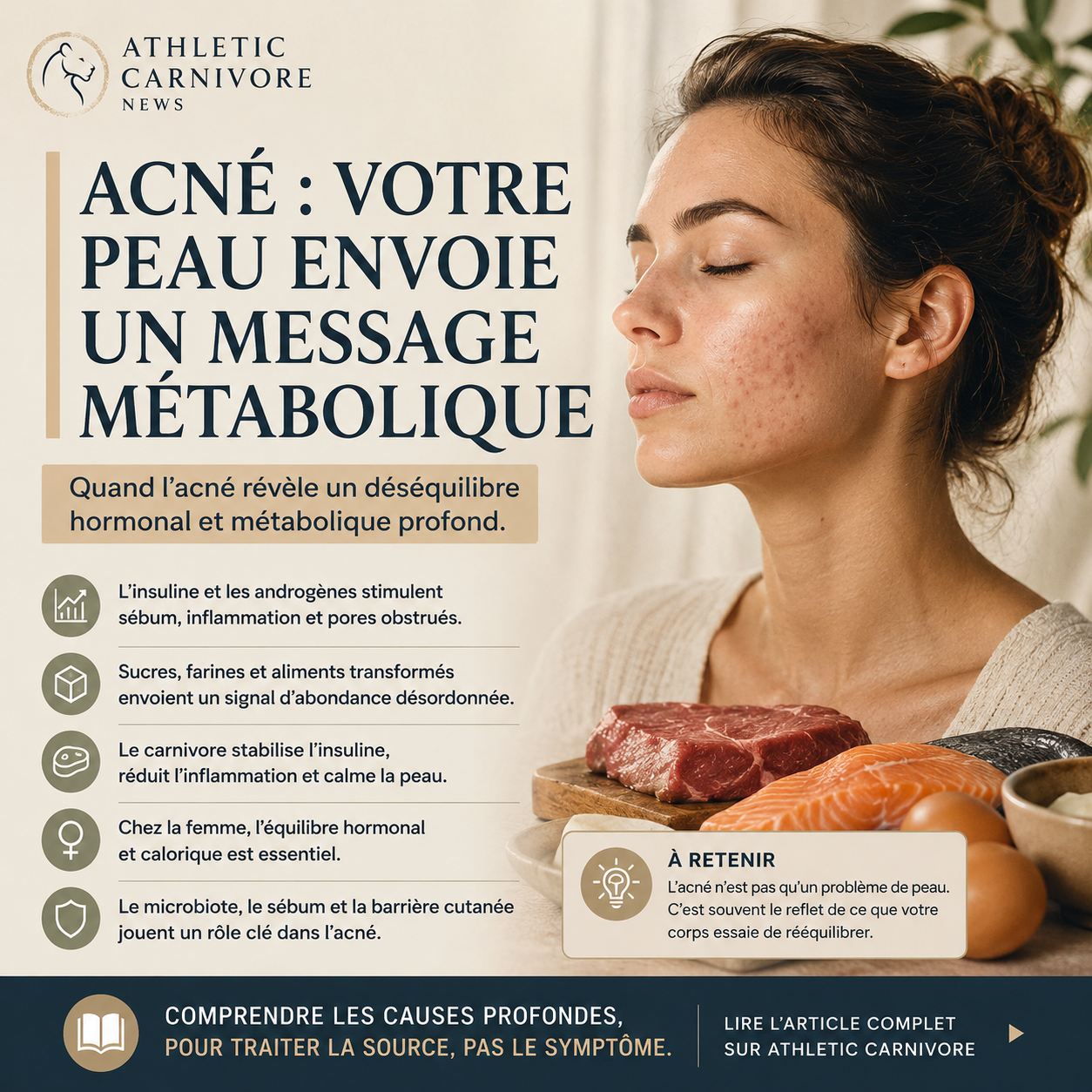 La peau et l’acné sous l’angle carnivore : un signal métabolique à comprendre