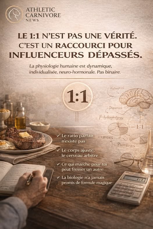 Le ratio 1:1 en carnivore : la règle simple qui ne résiste pas à la biologie