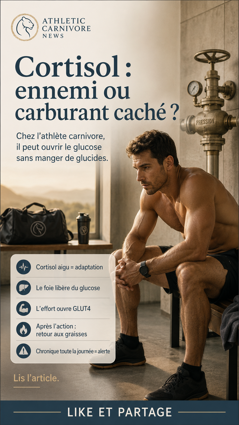 Cortisol chez l’athlète carnivore : hormone de performance ou signal de dérive ?
