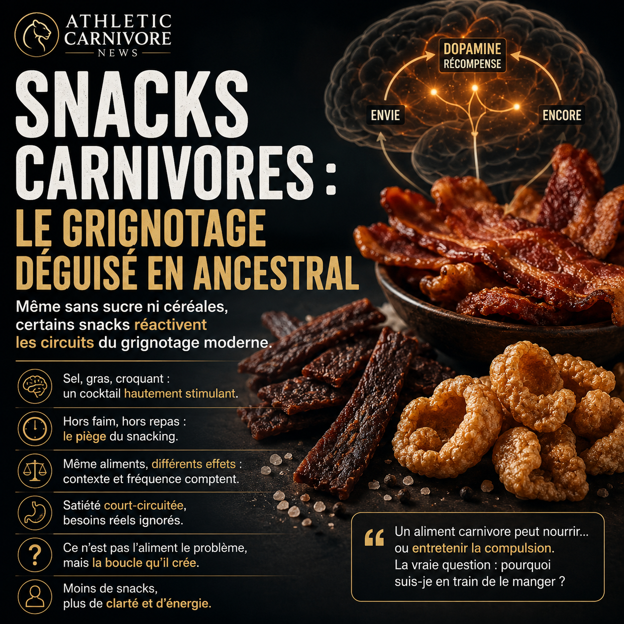 Les snacks carnivores : entre alimentation et grignotage moderne