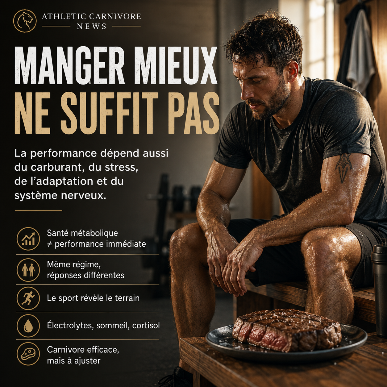 Sport et alimentation carnivore : pourquoi manger mieux ne garantit pas la performance