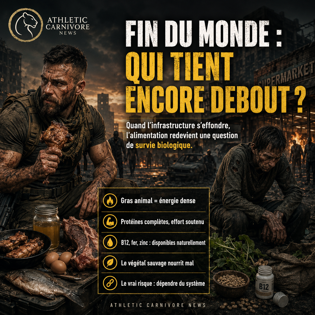 Survivre à l’effondrement : pourquoi le régime carnivore tient la route